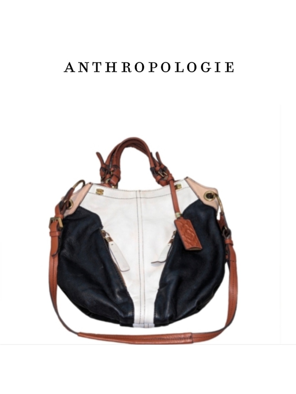 Anthropologie ORYany New York Color Block Leather Hobo Bucket Crossbody